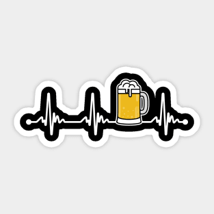 Beer Love Heartbeat Sticker